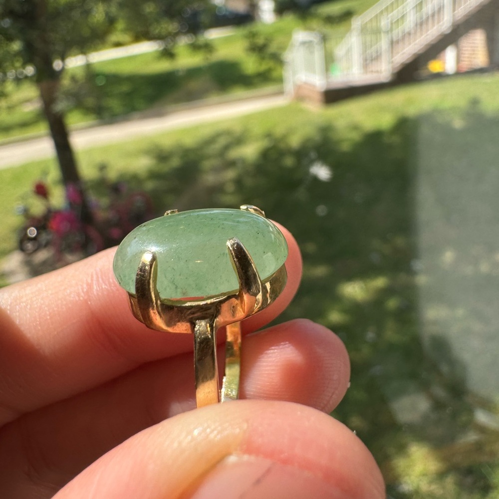 Natural jade with 14kt gold custom made